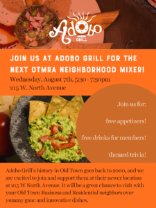 Join us for an OTMRA mixer at Adobo Grill!